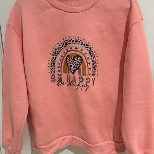 Pink 'Be Happy' Graphic Sweatshirt